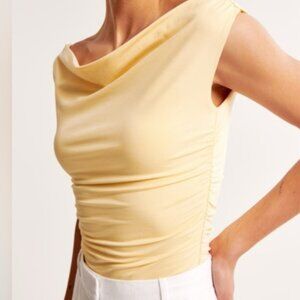 Urban outfitters off the shoulder rouche yellow top